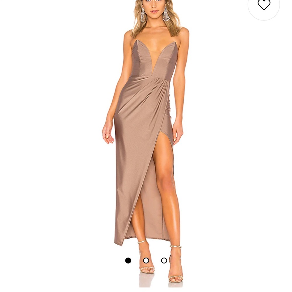 Michael Costello Jake Gown in Taupe. Size S.